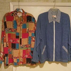 Two GW Graff Windbreaker Jackets 18w/XL Vintage